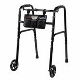 Black Lightweight Folding Walker with Wheels
