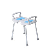 Simplified Extra Wide 23-Inch Adjustable Shower Stool with Arms