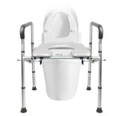 Extra Wide Heavy Duty Adjustable Raised Toilet Seat with Handles