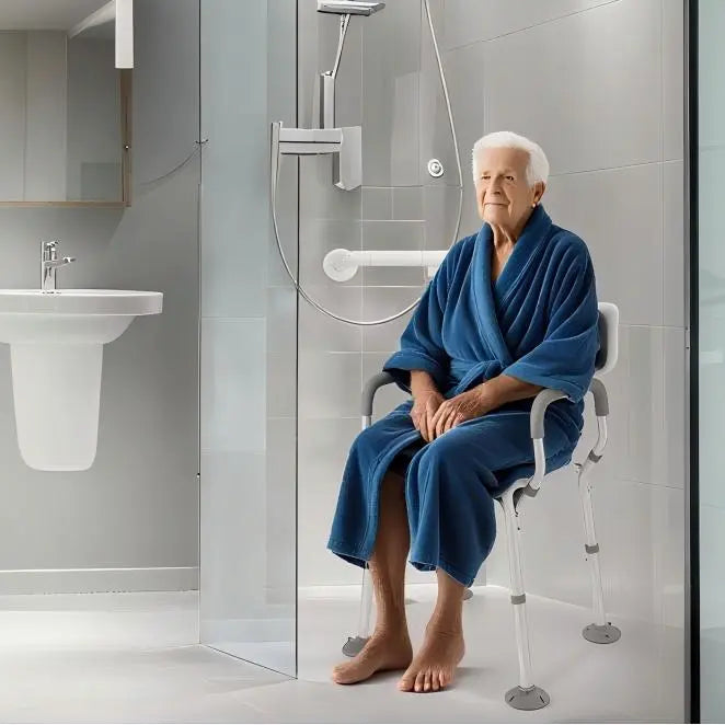 Heavy Duty Bathroom Shower Chair with Arms and Back