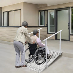 Foldable Heavy Duty Wheelchair Ramp with Handrails