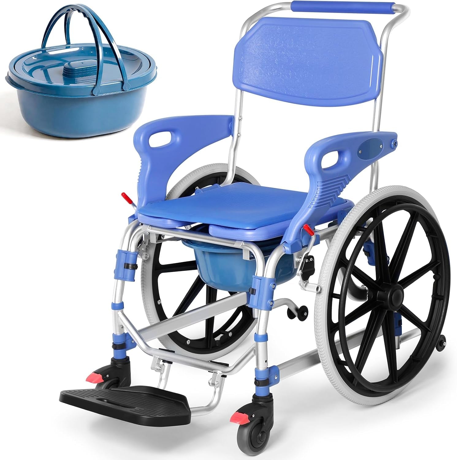 3-in-1 Shower Wheelchair & Commode Chair