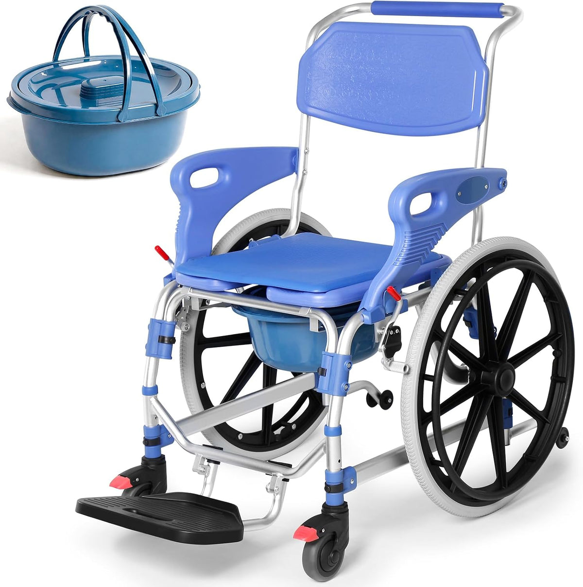 3-in-1 Shower Wheelchair & Commode Chair