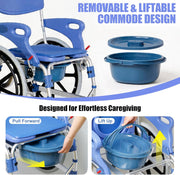 3-in-1 Shower Wheelchair & Commode Chair
