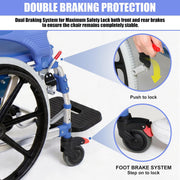 3-in-1 Shower Wheelchair & Commode Chair