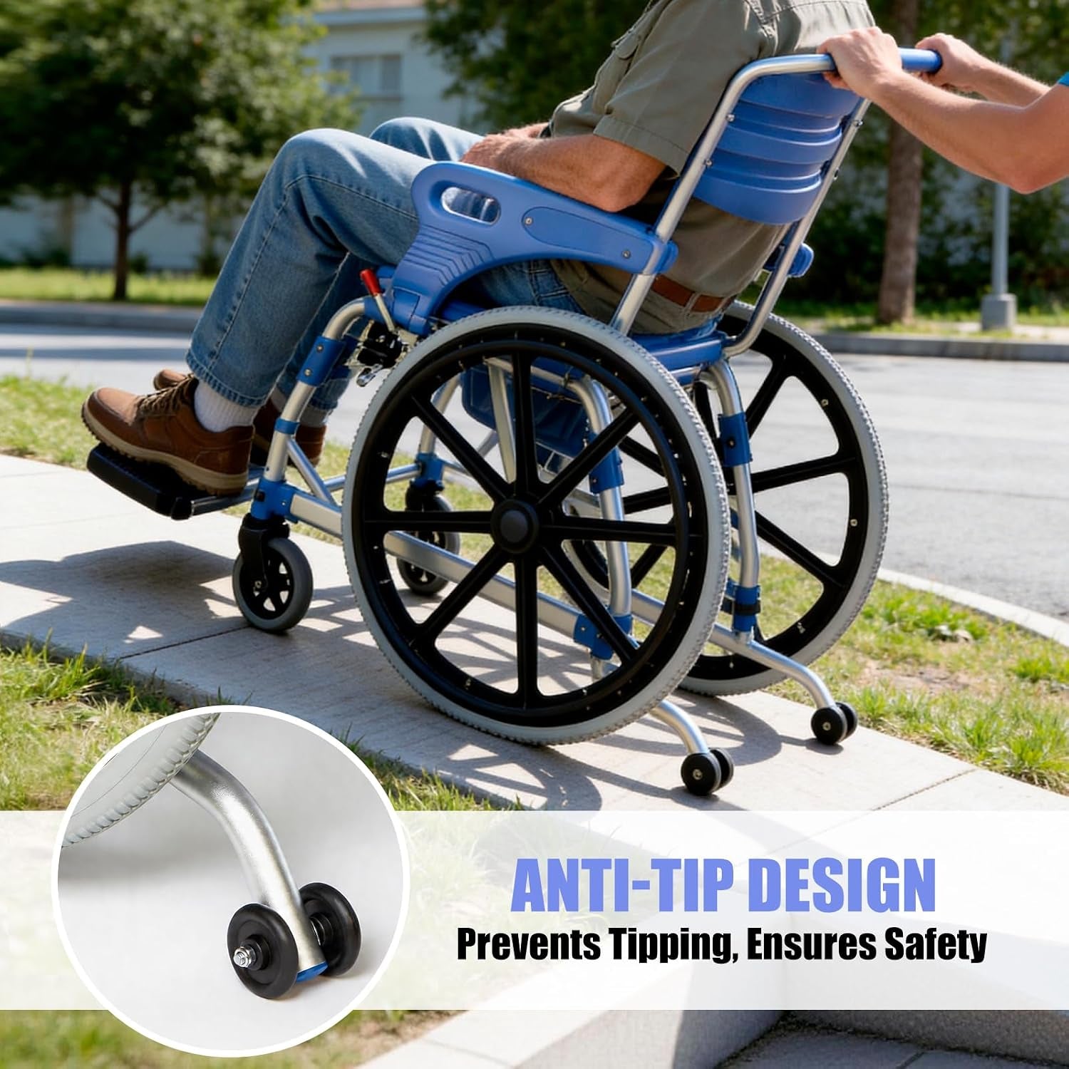 3-in-1 Shower Wheelchair & Commode Chair