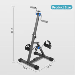 Arm and Leg Folding Pedal Exerciser, Adjustable Resistance, Bike Pedal Exerciser While Sitting Physical Therapy, with Anti-Slip & Shock Absorbing Sucker