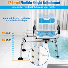 Adjustable Swivel Tub Shower And Transfer Bench