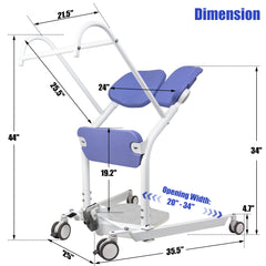 Sit-to-Stand Manual Patient Lift with Adjustable Base