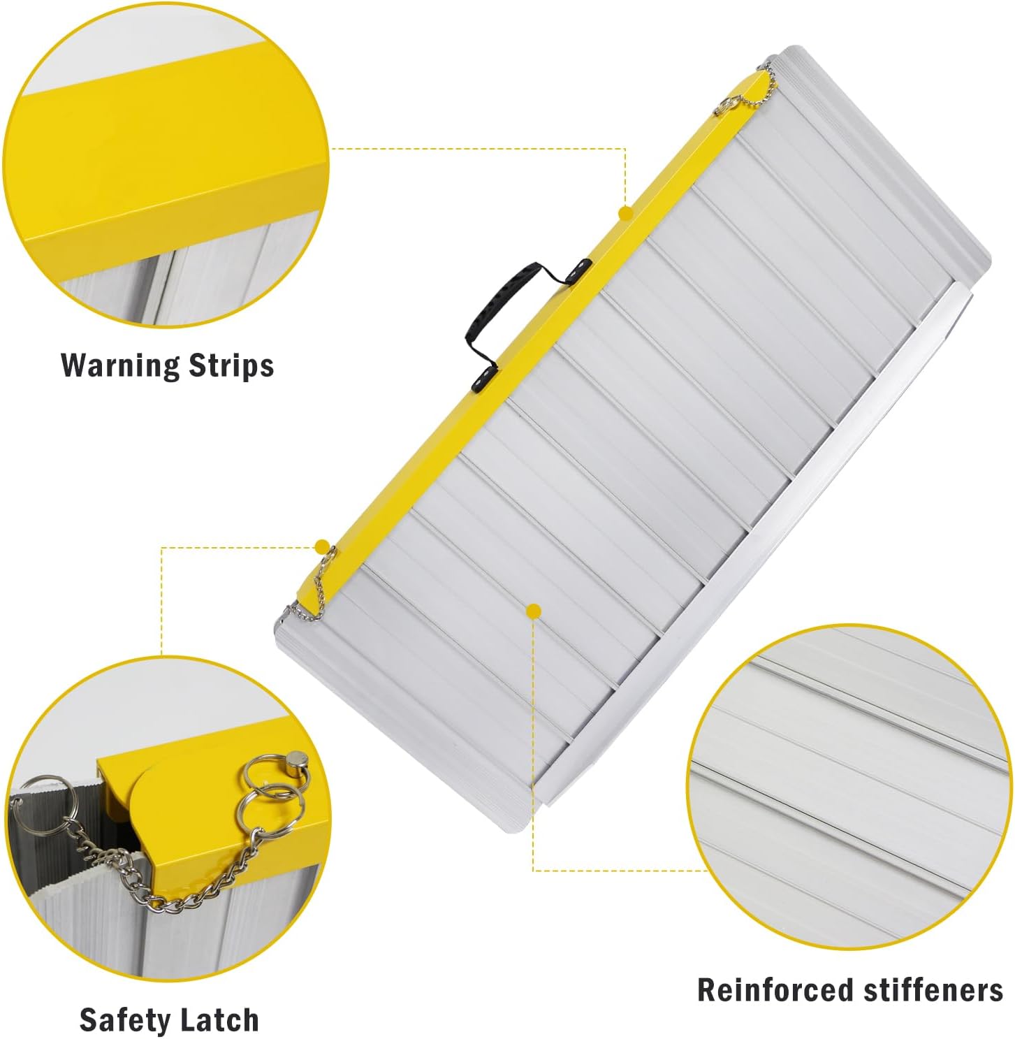 3FT Portable Folding Wheelchair Ramp, 36" L x 31.5" W  Wheelchair Ramps, 800 LBS Capacity Handicap Ramp with Non-Slip Surface for Home, Steps, Stairs, Doorways, Curbs