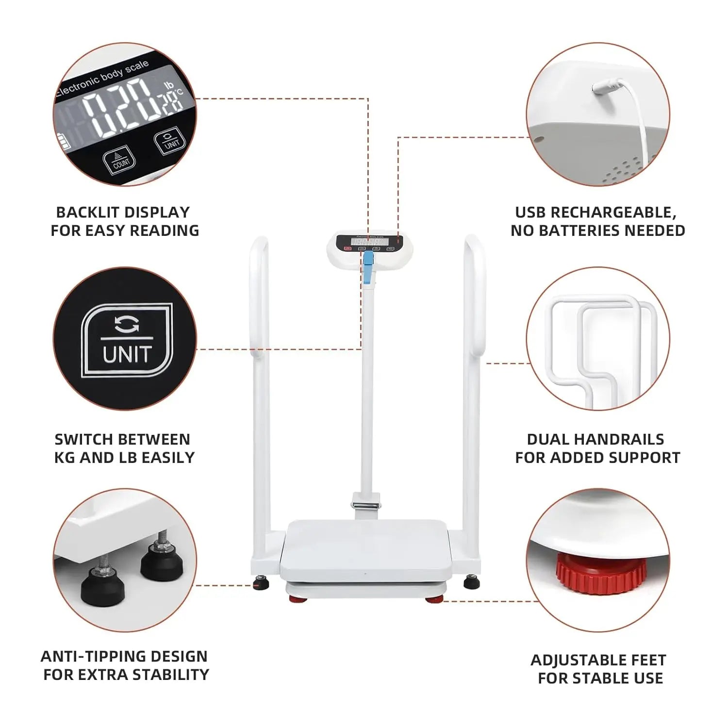 USB Rechargeable Scale for Clinics & Eldercare