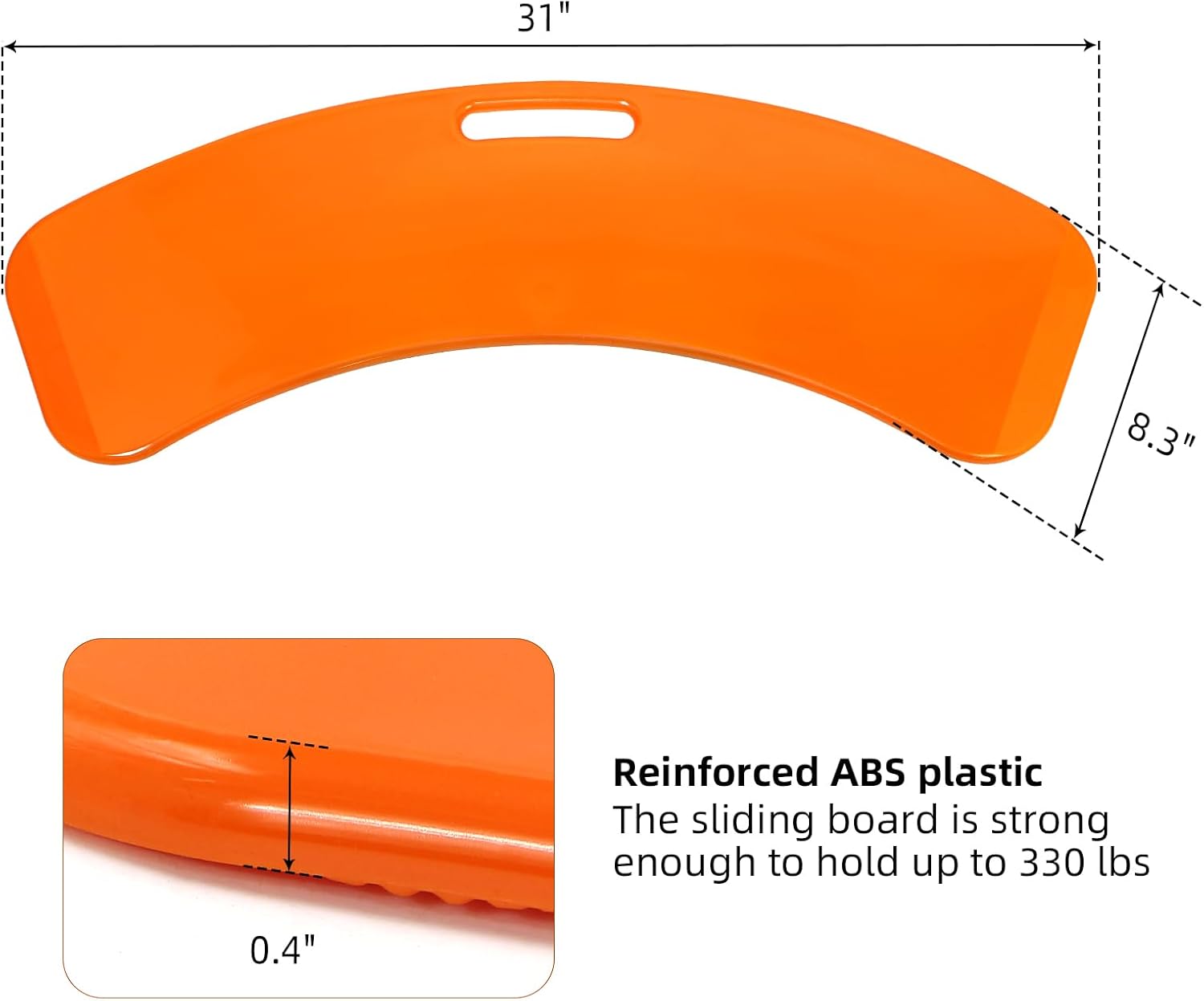 Transfer Board Patient Slide Assist Device for Transferring Patient from Wheelchair to Bed, Toilet, Bathtub, Car Reinforced ABS Sliding Boards Platform (31" x 8.3" x 0.5")