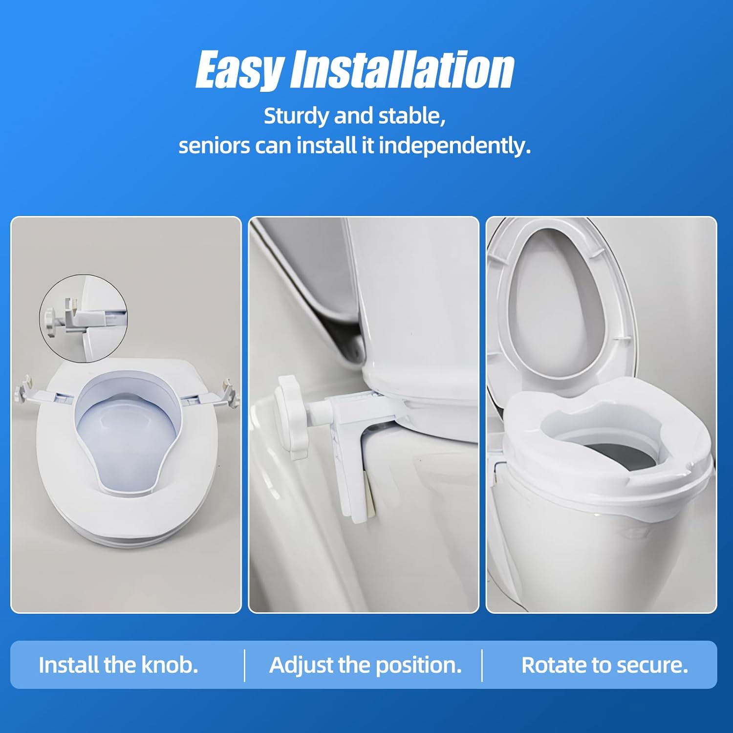 Raised Toilet Seat with Lid, 4" High Toilet Seat for Elongated or Standard Commode, Handicap Toilet Seat Riser with Cover