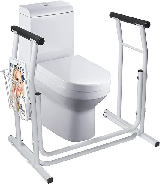 Stand Alone Toilet Safety Rails with Support Grab Bar Handles