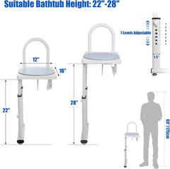 Heavy Duty Bathtub Rotating Shower Chair with Arms