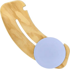 Wooden patient and elderly transfer board with a purple ball on a white background