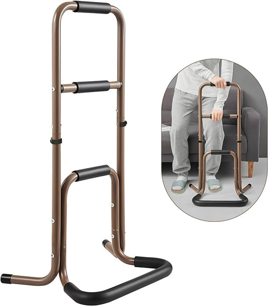 Stand Up Assist for Elderly- Sit to Stand Assist with Protective Foam Sleeve, Elderly Lift Assist Devices with Anti-Slip Foot Protector, Help to Stand and Move, Adjustable Height