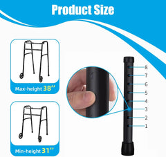 Black Lightweight Folding Walker with Wheels