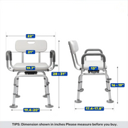 Swivel Shower Chair with Back And Arms