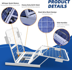 Twin Adjustable Bed Frame with Head and Foot Incline, No Legs, Electric Bed Frame with Wired Controller- Place it on Your existing Bed - Adjustable Bed, Handicap, Homecare Bed