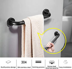 2 Pack 12 inch Bathroom Matt Black Grab Bars for Wall