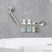 Bathroom Angled Grab Bar with Storage Basket