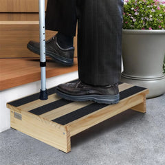 3.5" Wooden Half Step with Non-Slip Rubber Feet