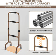 stand assist with durable aluminum material, supporting up to 300 lbs, on a gray background.