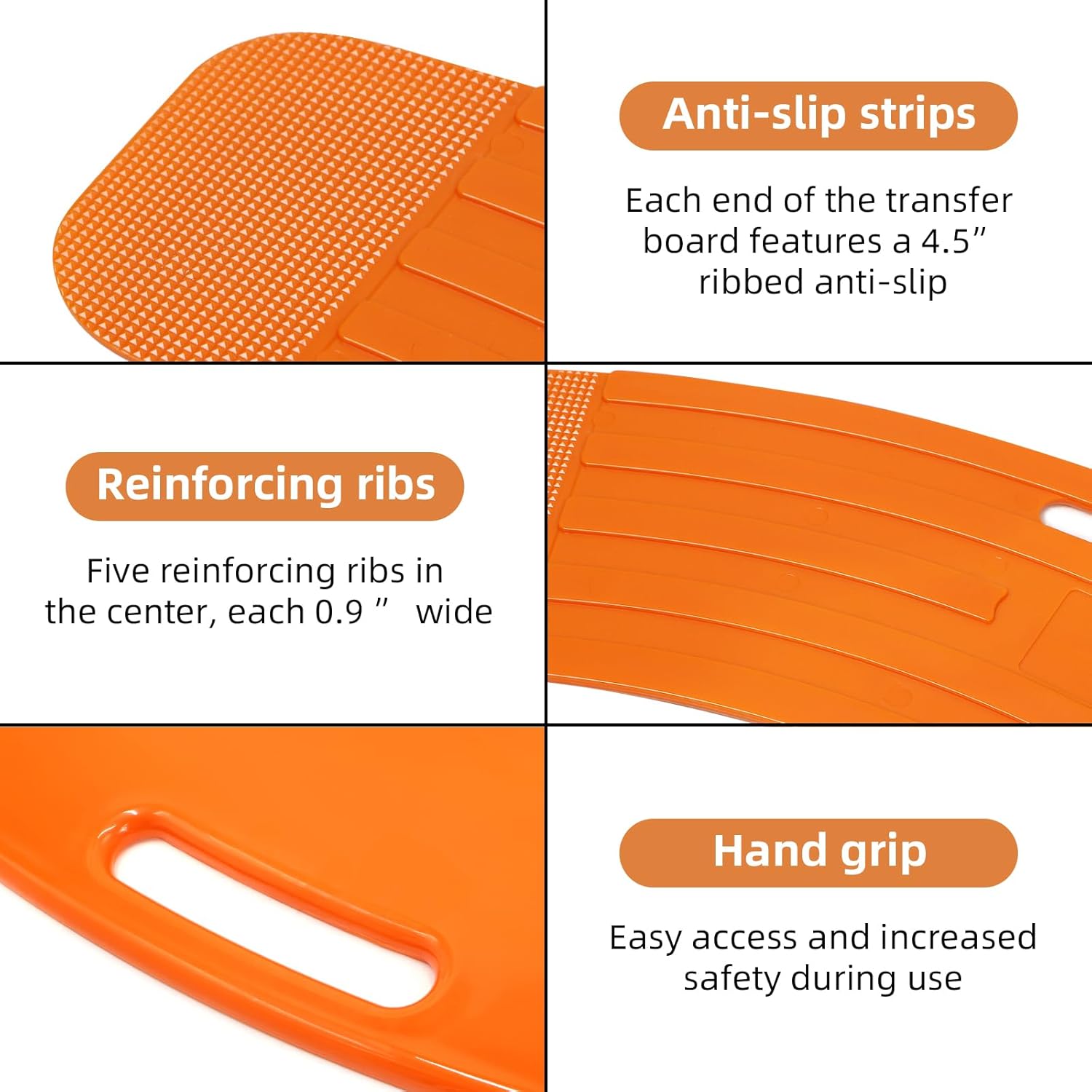 Transfer Board Patient Slide Assist Device for Transferring Patient from Wheelchair to Bed, Toilet, Bathtub, Car Reinforced ABS Sliding Boards Platform (31" x 8.3" x 0.5")