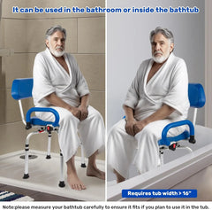Non-Slip 360° Swivel Shower Chair with Hole And Arms