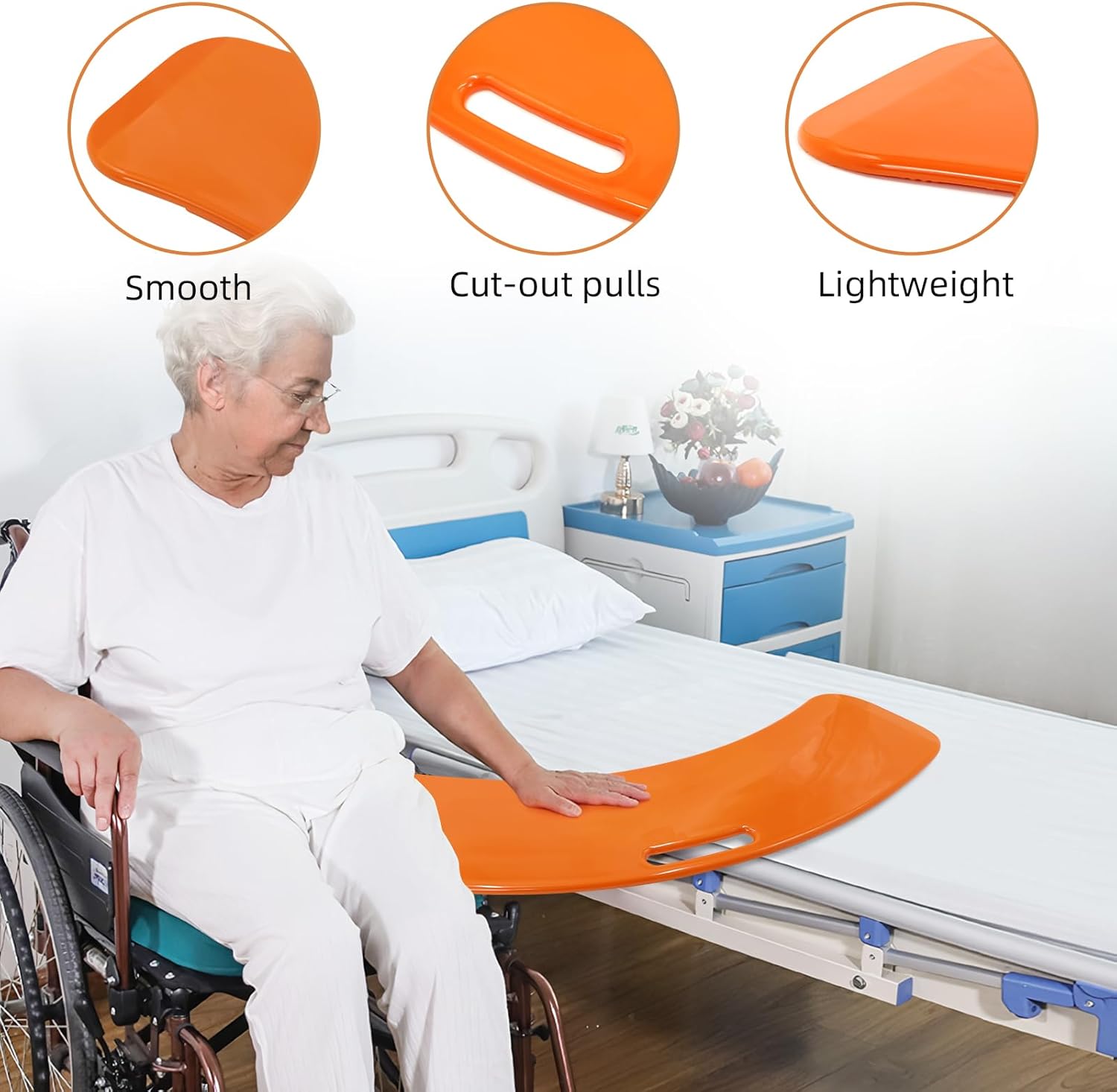 Transfer Board Patient Slide Assist Device for Transferring Patient from Wheelchair to Bed, Toilet, Bathtub, Car Reinforced ABS Sliding Boards Platform (31" x 8.3" x 0.5")