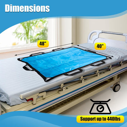 Transfer Sheets for Elderly,Upgrade 440 LBS Load-Bearing Positioning Bed Pad with Reinforced Handles,Washable Reusable Elderly Assistance Products Easy Lift & Transfer,Sliding Draw Sheet