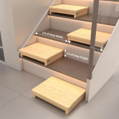 3.5" Wooden Half Step with Non-Slip Rubber Feet