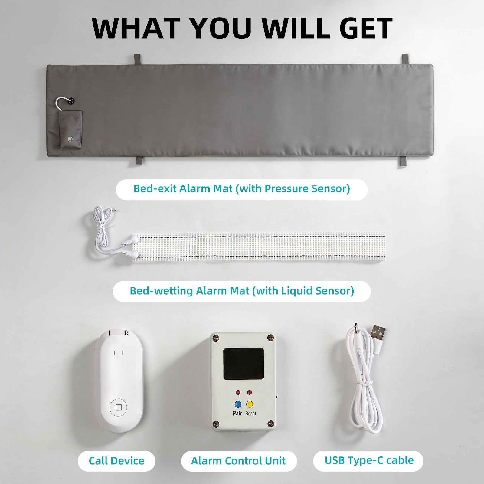 40-Inch 2-in-1 Bed Exit & Bedwetting Alert System for Seniors