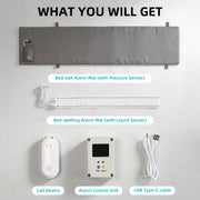 40-Inch 2-in-1 Bed Exit & Bedwetting Alert System for Seniors