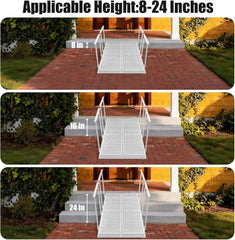 Foldable Heavy Duty Wheelchair Ramp with Handrails