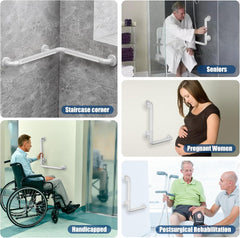 16x16 Inch L-Shaped Heavy Duty Non-Slip Wall Mount Handicap Grab Bar