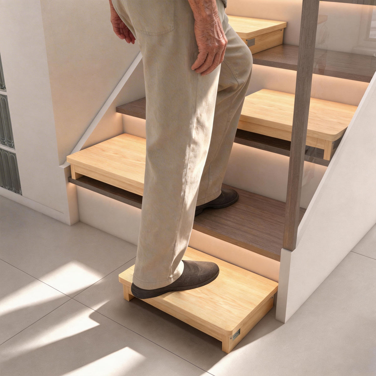 3.5″ Wooden Half Step with Non-Slip Rubber Feet