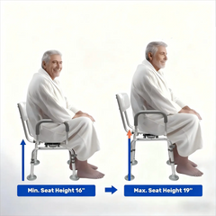 Cold-Proof 360° Swivel Shower Chair with Back And Arms