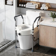 Adjustable 4.5″ Raised Toilet Seat with Arms and Legs