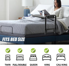 Adjustable Bed Rails for Seniors with Foldable Table