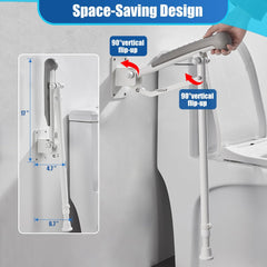 Heavy Duty Wall Mounted Grab Bar - Foldable with Leg Support - Living Caring