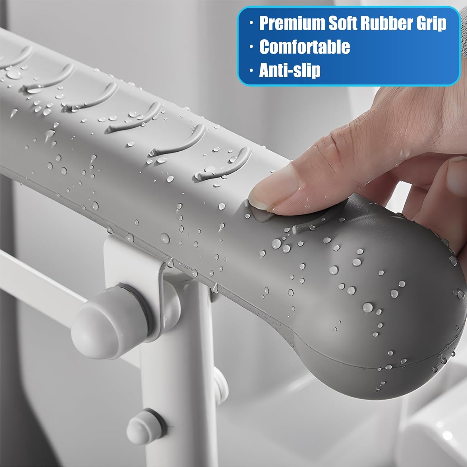 Safety Support Bar for Elderly - Adjustable Height with Stable Leg - Living Caring