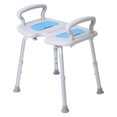 Extra Wide 23-Inch Adjustable Shower Stool with Arms, Cutout Seat, 350lbs Capacity