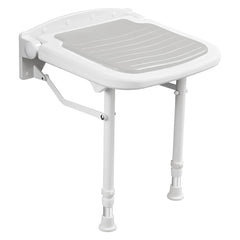 Folding Wall Mounted Shower Seat, Support 550lbs, Adjustable Height Folding Shower Bench