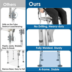 Heavy Duty Bathroom Shower Chair with Arms and Back