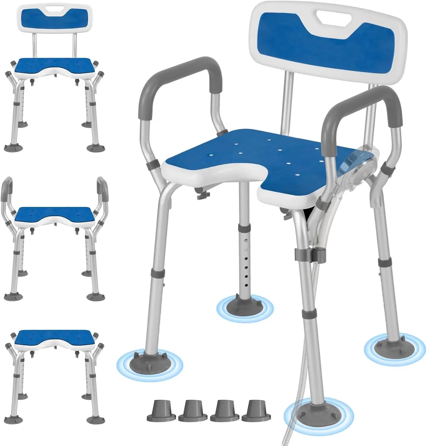 Heavy Duty Cutout Shower Chair with Arms And Backrest