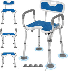Heavy Duty Cutout Shower Chair with Arms And Backrest
