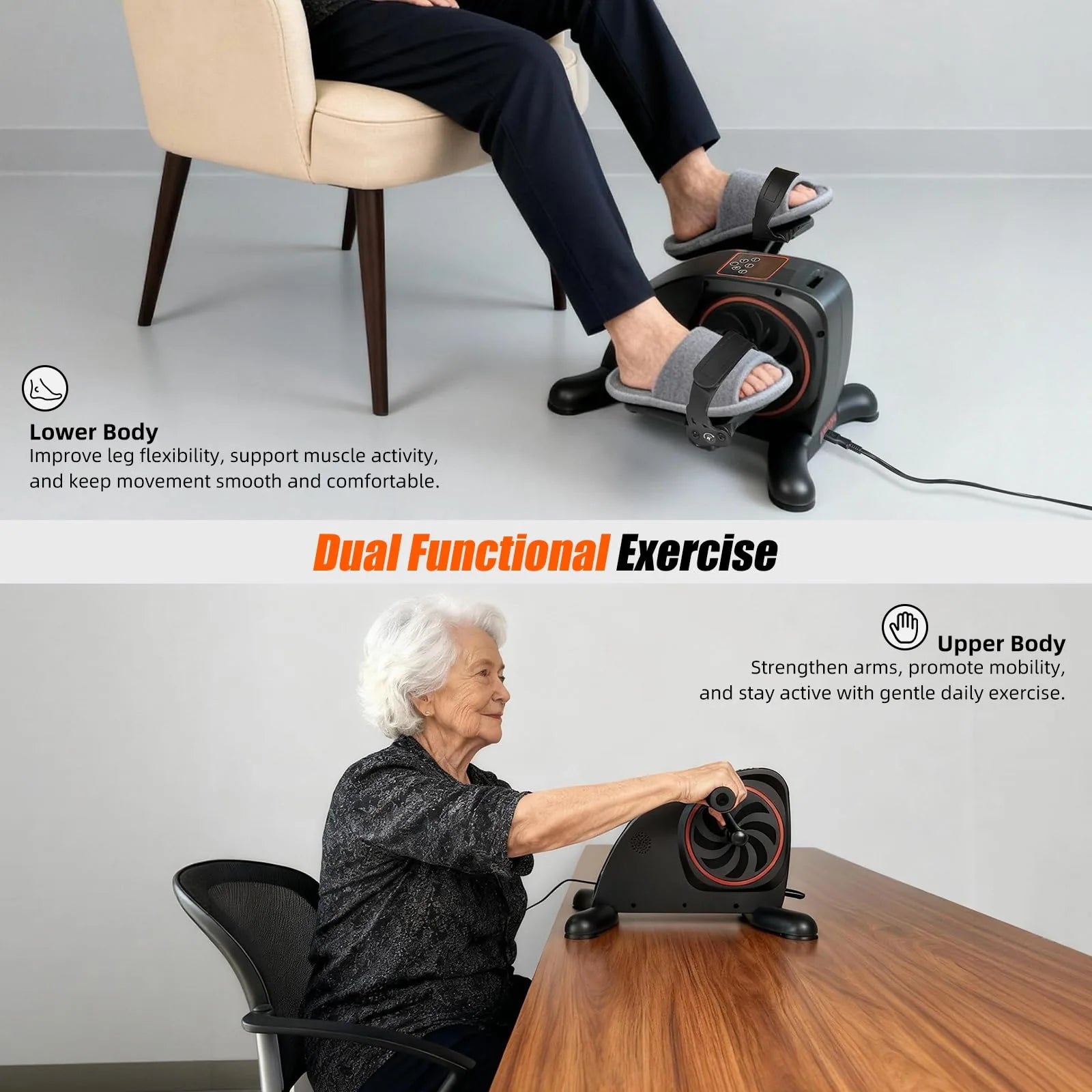 Motorized Arm & Leg Pedal Exerciser for Seniors