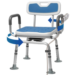 Cold-Proof 360° Swivel Shower Chair with Back And Arms